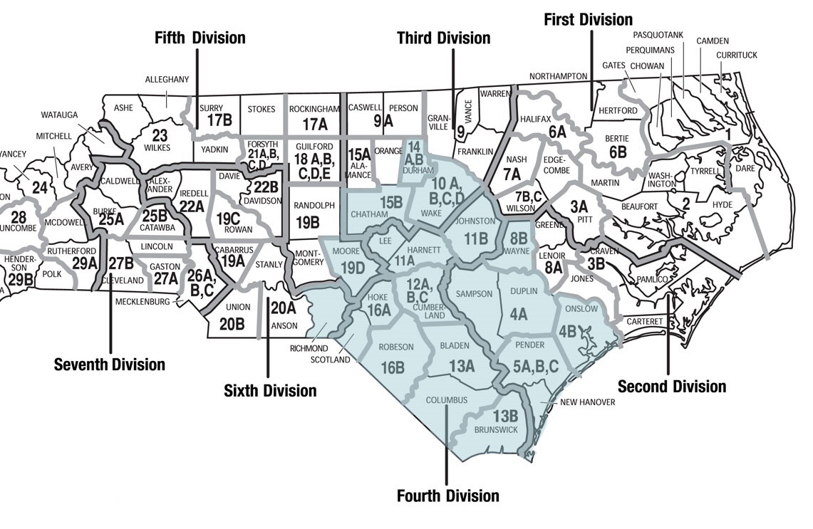 Superior Court Districts for NC